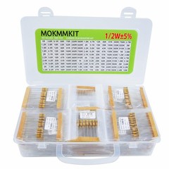 1500-Piece Resistor Kit – 1 Ohm to 10M Ohm, 1/2W 5% Carbon Film Assortment