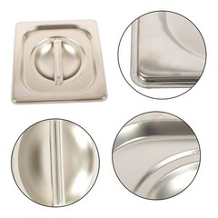 6 Pack 1/6 Size Hotel Pans Steam Table Pan Stainless Steel 6″ Deep W/Lids