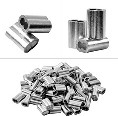 QDiShi 3/16″ (5mm) Aluminum Crimping Loop Sleeve for Wire Rope, Cable Ferrule (3