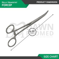 10 Kelly Hemostat Forceps 6.25″ Straight + Curved Locking Dental Fishing Plier