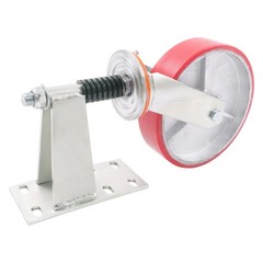 U-Shaped Bolts 8 Inch Gate Castor Wheels 800lbs 360 Degree Red Fence Gate Wheel