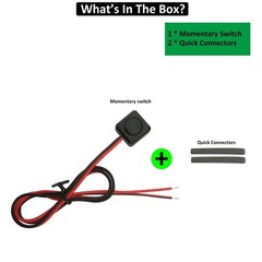 Prewired Momentary Push Button Switch 12V 24V Small 20 Inch Wire Lead Kit NEW