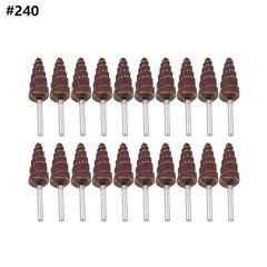 20pcs 10x3mm 240#-400# Cone Sandpaper Flap Sanding Polishing Wheel Rotary Tool