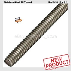 Stainless Steel Threaded Rod 5/16-18 x 6 Feet All Thread Grade 18-8 72″ Length