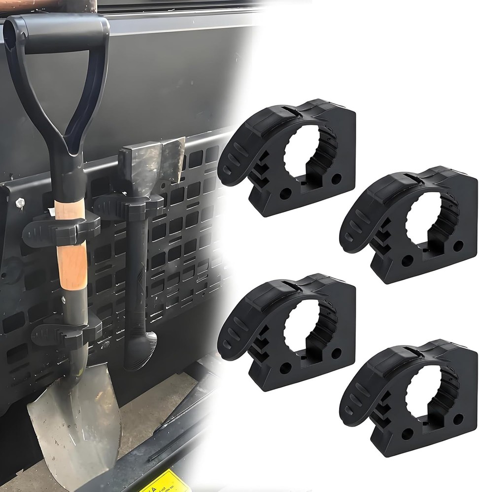 Shovel Holder & Tool Mount, Quick-Release Molle Panel Clamps for Small – 4 Pack
