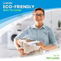 Laundry Detergent Sheets, Fresh Linen, 100 Loads, 50 Count (Pack of 1), White