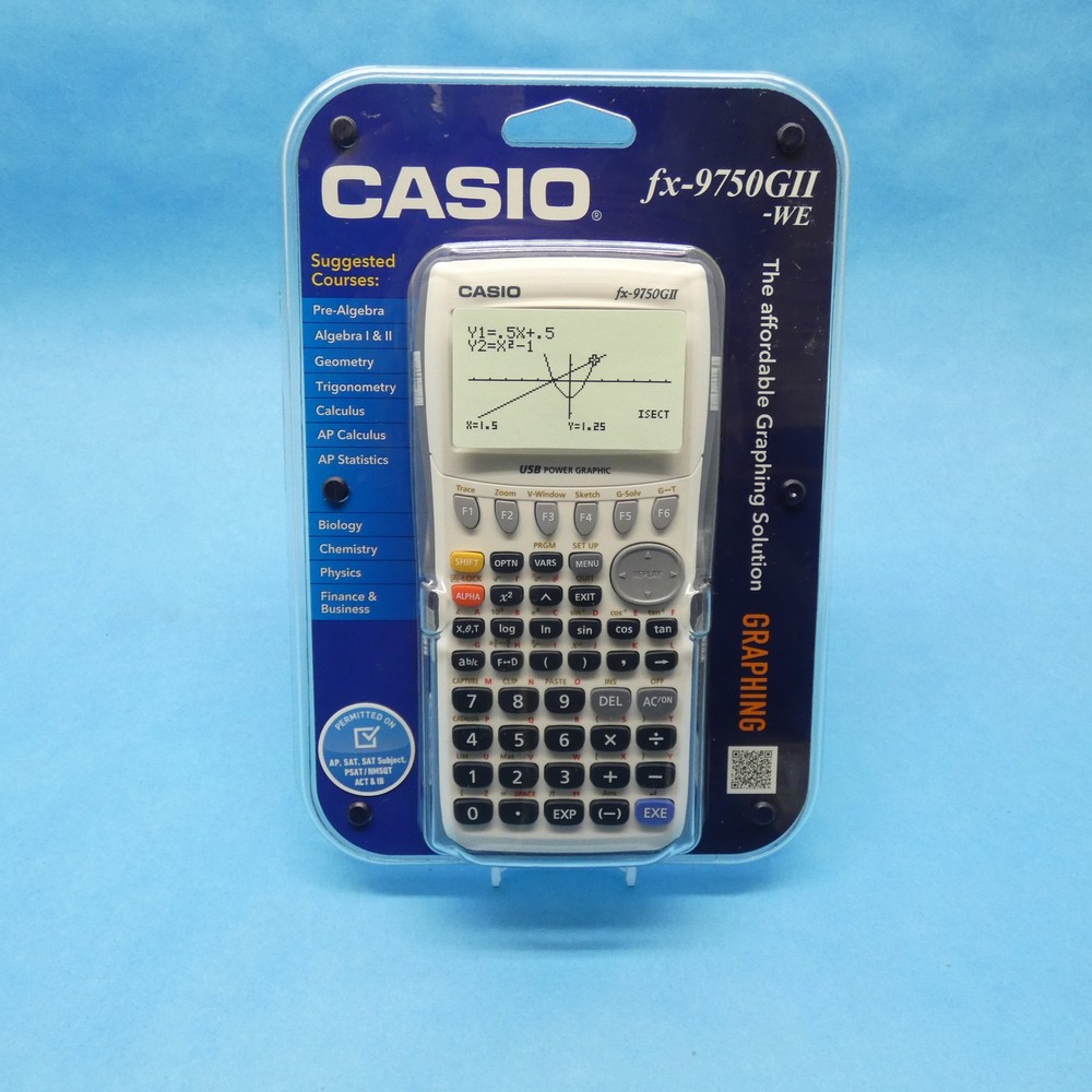 NEW Sealed Casio FX-9750GII White Graphing Calculator W/Batteries