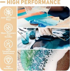 Puduo Epoxy Resin Kit 1.1Gallon，Newly Formulated Crystal 1.1 GALLON, Clear