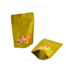 100 Pcs Colorful Stand Up Zip lock Pouches With Clear Window Food Storage Bags