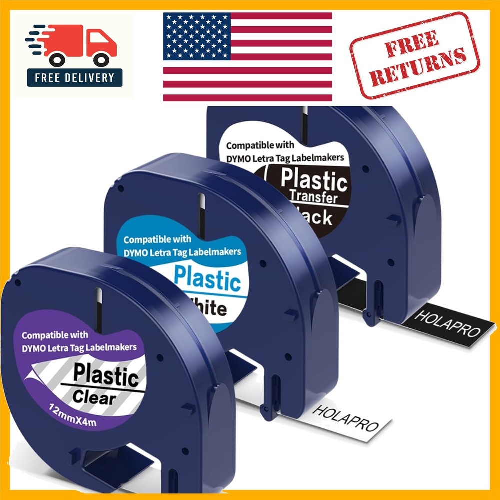 Self-Adhesive 3-Pack DYMO LT Label Maker Tape – Easy Peel with No Residue