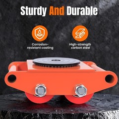 4PCS Machinery Mover 10 Ton Heavy Duty Machine Dolly Equipment Roller Skates Red