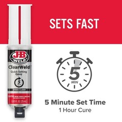 J-B Weld ClearWeld 5 Minute Epoxy Syringe 25ml Strong Clear Adhesive