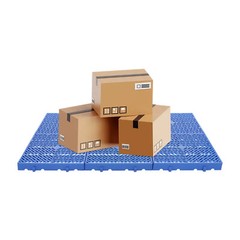 6 Pcs Plastic Moisture Resistant Pad Grid Trays For Goods/Plants 40*40*5cm Blue