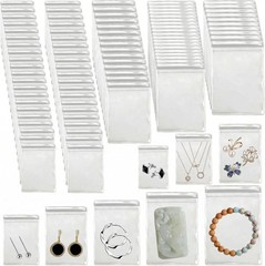 160Pcs Clear PVC Self Seal Jewelry Bags 5 Sizes Resealable Zipper Bags, Anti-Tar