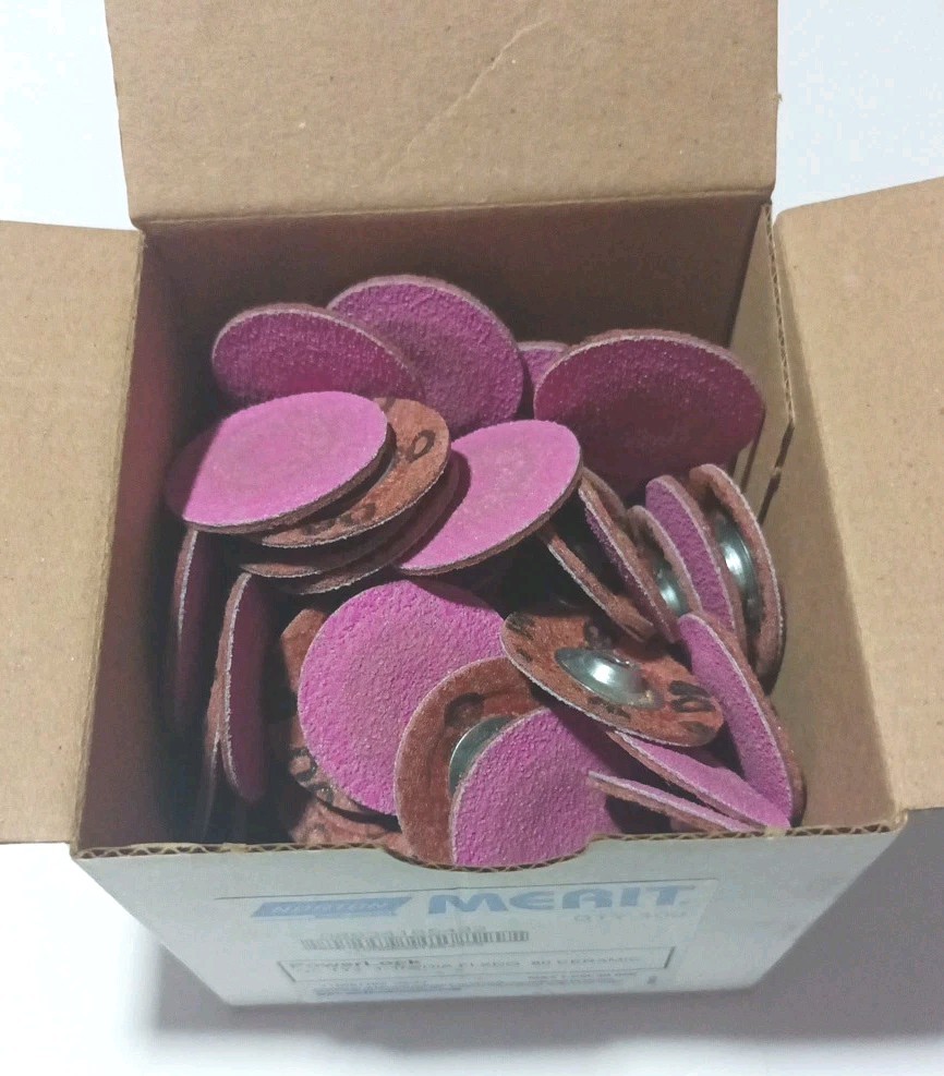 100 MERIT POWERLOCK 1-1/2″ 80 Grit Ceramic Discs * 08834165432 * Norton QC TY2 *