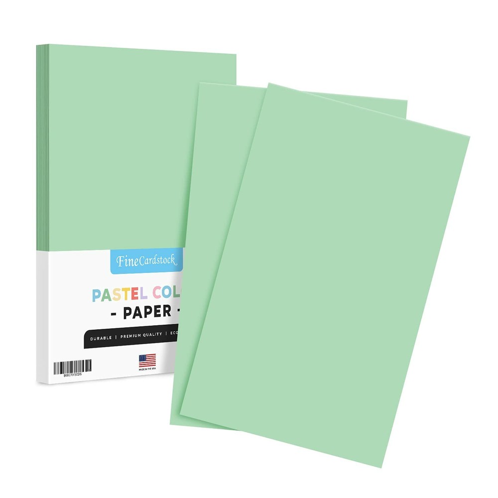 8.5 x 14 Green Pastel Color Paper, Legal Size, 20lb Bond (75gsm), 50 Sheets