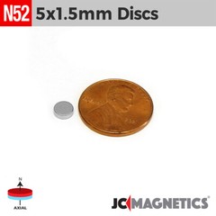 5mm x 1.5mm N52 Super Strong Rare Earth Neodymium Magnet Disc 5×1.5mm