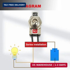 Heavy Duty Toggle Switch SPST 2 Pin ON/Off Rocker Toggle Switch 6A/125V 3A/250V