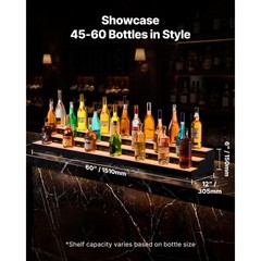 Uimoso LED Illuminated Liquor Bottle Display Shelf, 3-Tier, 60-inch Acrylic