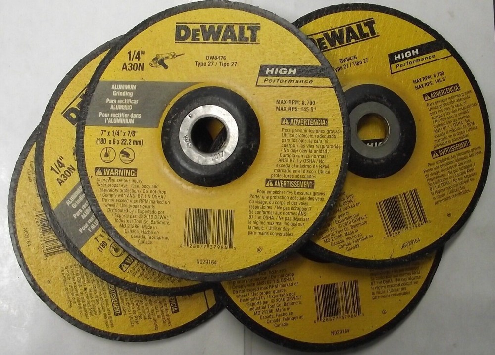 DEWALT DW8476 7″ x 1/4″ x 7/8″ T27 HP Aluminum Grinding Wheels 5pcs