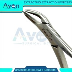 DENTAL TOOTH EXTRACTING FORCEPS #151 WITH SERRATED JAW DENTAL INSTRUMENT GERMAN