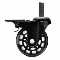 4 Pcs Heavy Duty 3″ Swivel Wire Shelving Casters Soft Rubber Wheels with Brake