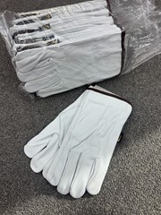 12 Pair Pack, Goat Skin Grain Leather Drivers, work safety gloves (PPE)