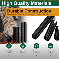 460pc Roll Pin Assortment – Metric Slotted Spring Pins M1.5-M6 Assort Kit Steel