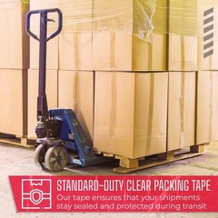 Clear 2 Mil Standard Duty Packing Tape 2″ x 110 Yards, 6 Rolls, 2.0 Mil Thick