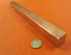 110 Copper Square Bar H02, 1.0″ Thick x 1.0″ Wide x 1 Ft Length