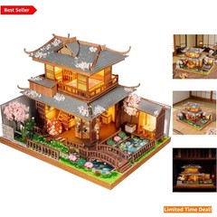 Japanese Cherry Blossom Miniature House Building Kit – Perfect Gift for Adults
