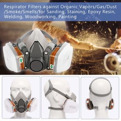 17 in1 Half Face Gas Mask Facepiece Spray Painting Respirator Safety Suit F 6200