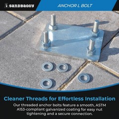 Sandbaggy 1/2″ x 10″ Threaded Concrete Anchor L-Bolts – Hot Dipped Galvanized