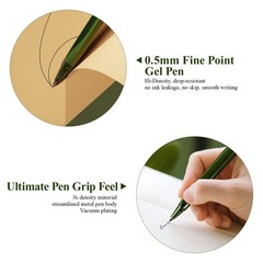 Gel Pen, Black Ink Pen Fine Point 0.5mm, Retractable Hi-Density Gel Ink Pen S…