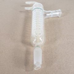 CHEMGLASS CG-1210-01 Friedrich Coiled Condenser 330mm 15° Angled 24/40 Joints
