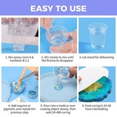 TQELFSS Epoxy Resin 20 OZ, Crystal Clear Epoxy Resin Kit, Fast Curing, Self L…