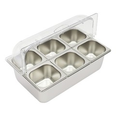 Party Fruit Seafood Buffet Tray Ice Food Serving Display Tray w/ Roll Top Cove