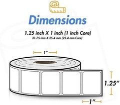 OfficeSmartLabels ZE1114100 [ 1.25″ x 1″ ] Direct Thermal Labels, Compatible wit