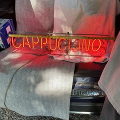 Vintage Red Neon Illuminated “CAPPUCCINO” Retail Sign Lighted Real Neon Sign