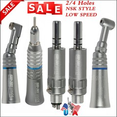 NSK Style Dental Slow Low Speed Handpiece Straight Contra Angle Air Motor 2/4 sa