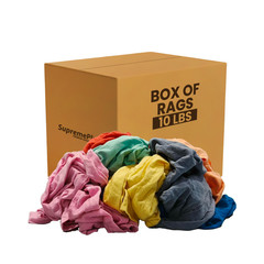 Colored Knit T-Shirt Wiping Rags – 10 lbs. Box Cotton Cleaning Cloths