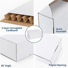 12x8x6 White Shipping Boxes Set of 15, Corrugated Cardboard Mailer Boxes for …