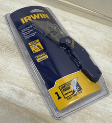 IRWIN Folding Utility Knife: 4 in/5 3/4 in, Bi-Metal, Metal W/Pocket clip incl.