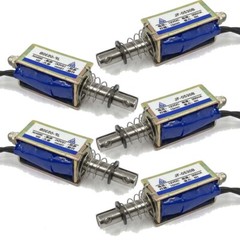 5x Micro DC Solenoid Valve Electromagnet DC 12V Spring Push-Pull Through Type US