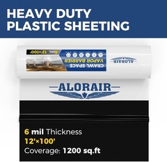 ALORAIR 1200sq.ft 6mil 12’x100′ Reinforced Vapor Barrier in Crawlspace