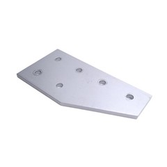 Lot of 6 80/20 4320 Angled Flat Plates, 15-Series, 6-Hole, 6in x 3in x 0.250in