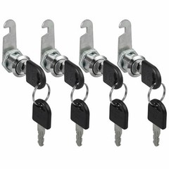 20mm Cylinder Cam Key Locks Tool Box File Cabinet Desk Drawer 4Pcs/Set w/ 8 Keys