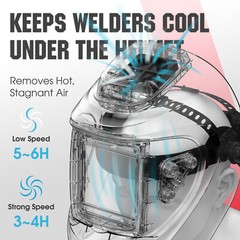 YESWELDER Auto Darkening Welding Helmet Fan Light 1/1/1/1 Color Solar Powered
