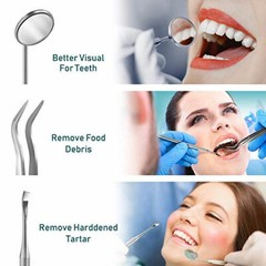 9pc set Dental Teeth Cleaning Kit Floss Plaque Remover Oral Care Tooth Tools