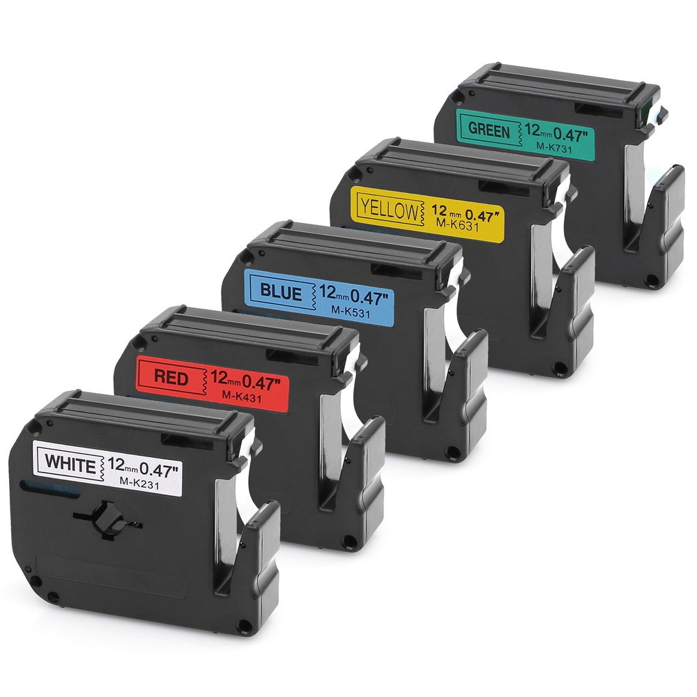 Brother Label Tape M231 MK-231 MK231 12mm Ptouch M Tape Label Maker PT-M95 PT-65